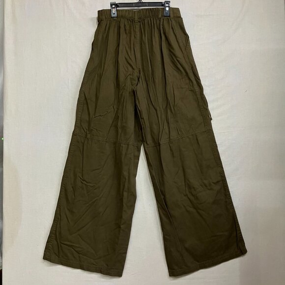 Wild Fable Women's Small Olive Mid-Rise Wide Leg Cargo Pants Elastic Waist - Picture 8 of 11